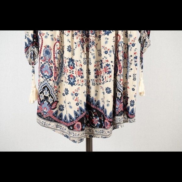 JAASE LF Navy Batik floral printed mini dress size S - Picture 14 of 14